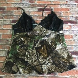 Natural Reflections Camo Silk Cami Top S